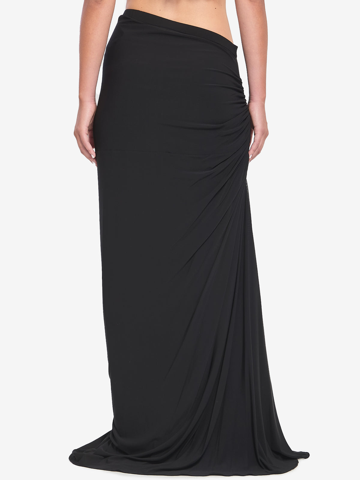 Alaia Women's Maxi Draped Jersey Dress in Black
