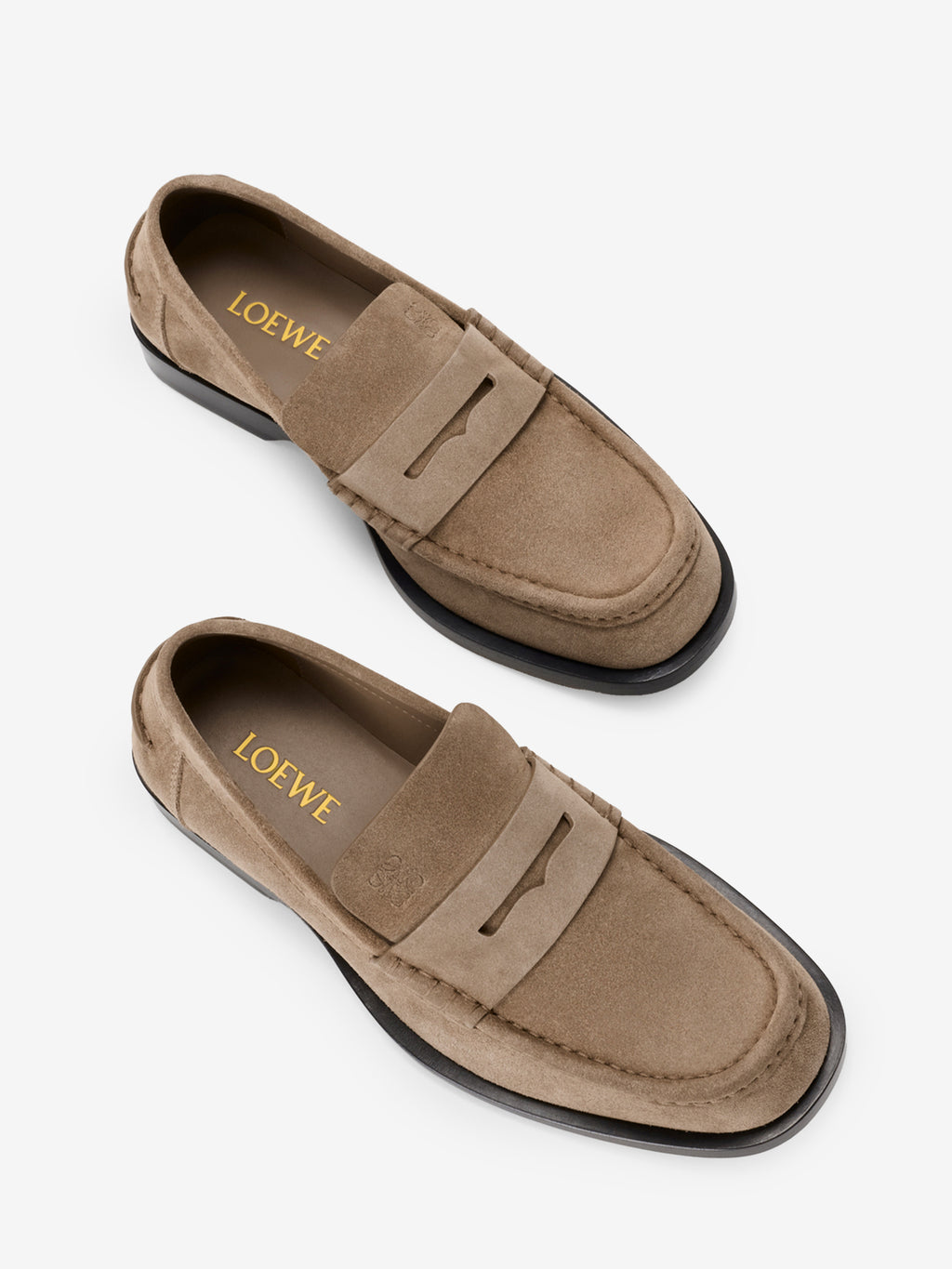 Loewe Men's Bobine Loafers in Brown