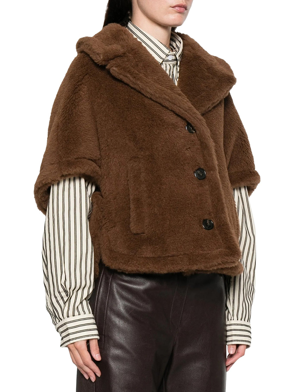 Max Mara Women's CORVINO 4 TEDDY SHORT COAT in Brown