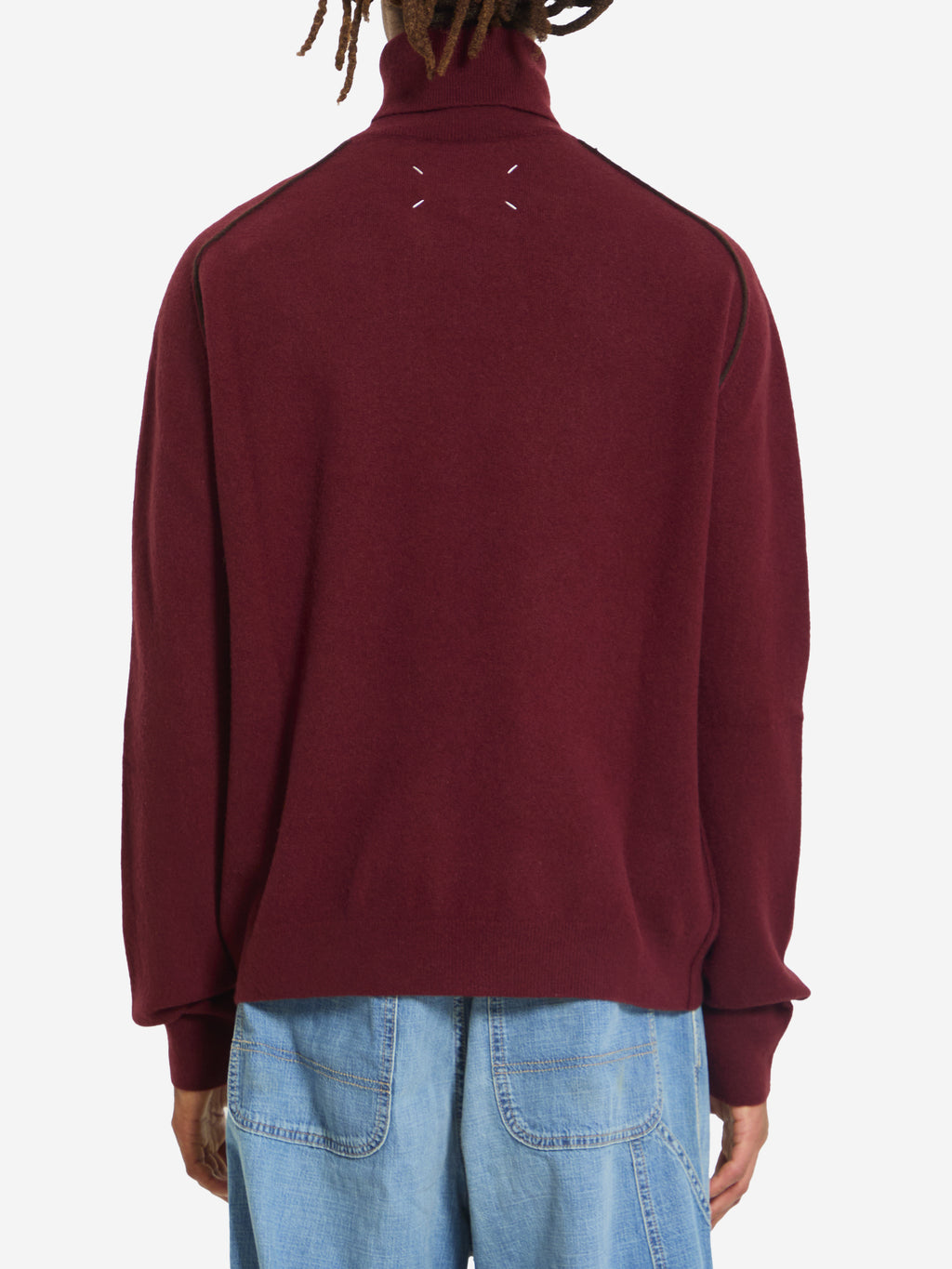 Maison Margiela Men's Virgin Wool Turtleneck in Bordeaux