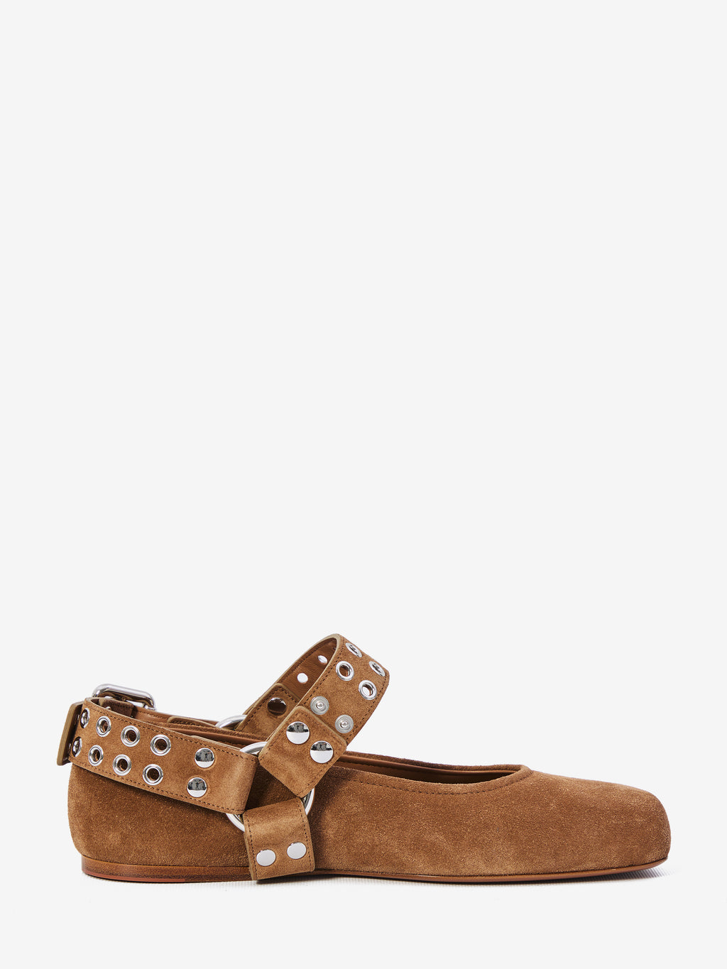 Alaia Women's Suede Ballet Flats in Brown