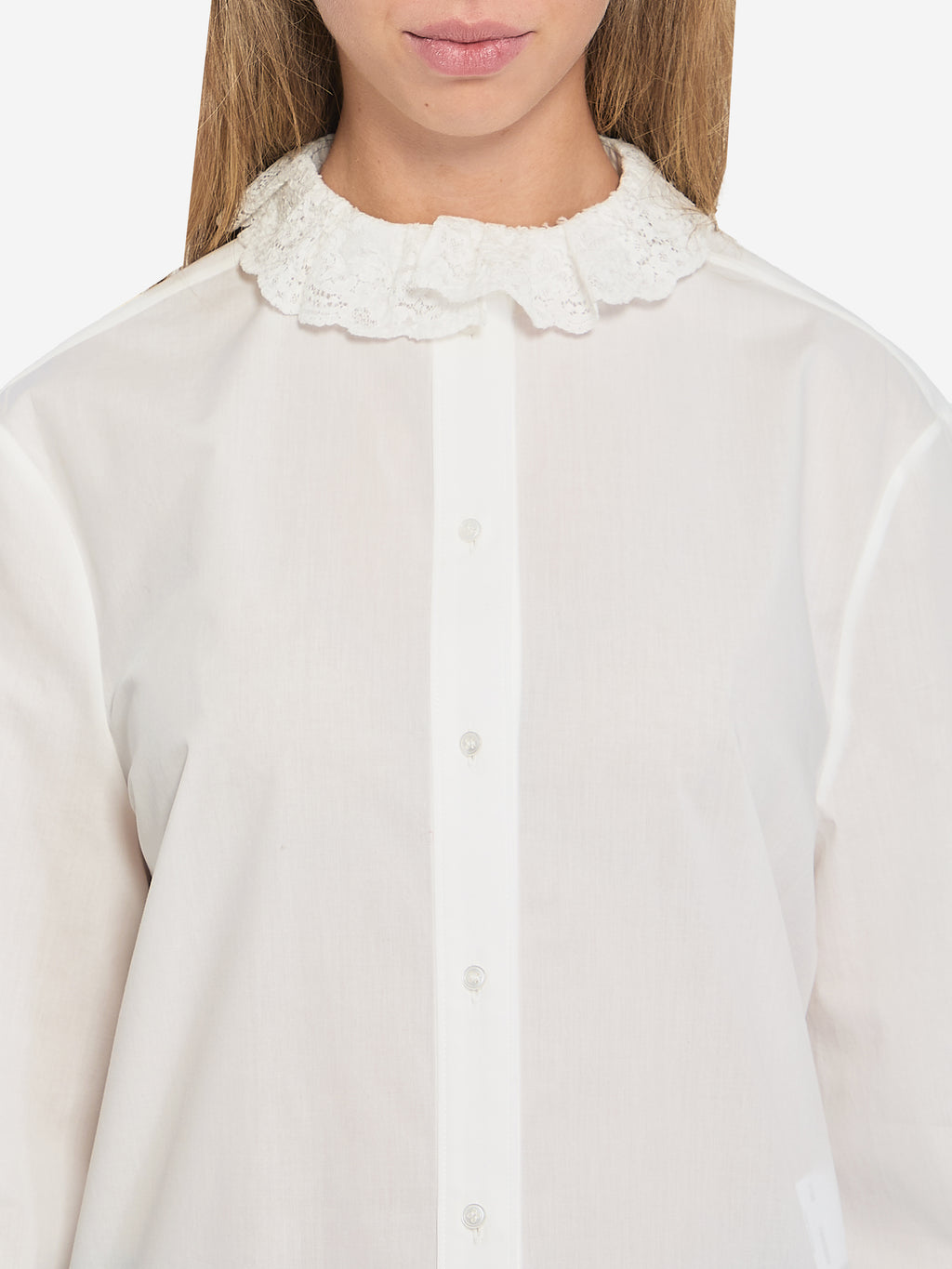 Saint Laurent Women's Shirt in Cotton Poplin in White