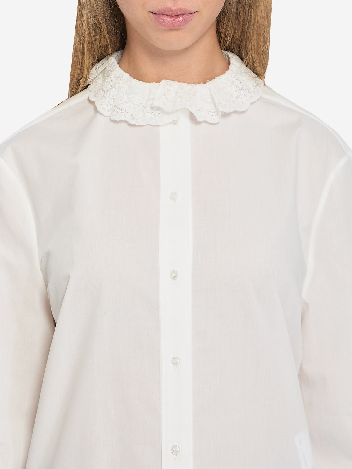 Saint Laurent Women's Shirt in Cotton Poplin in White