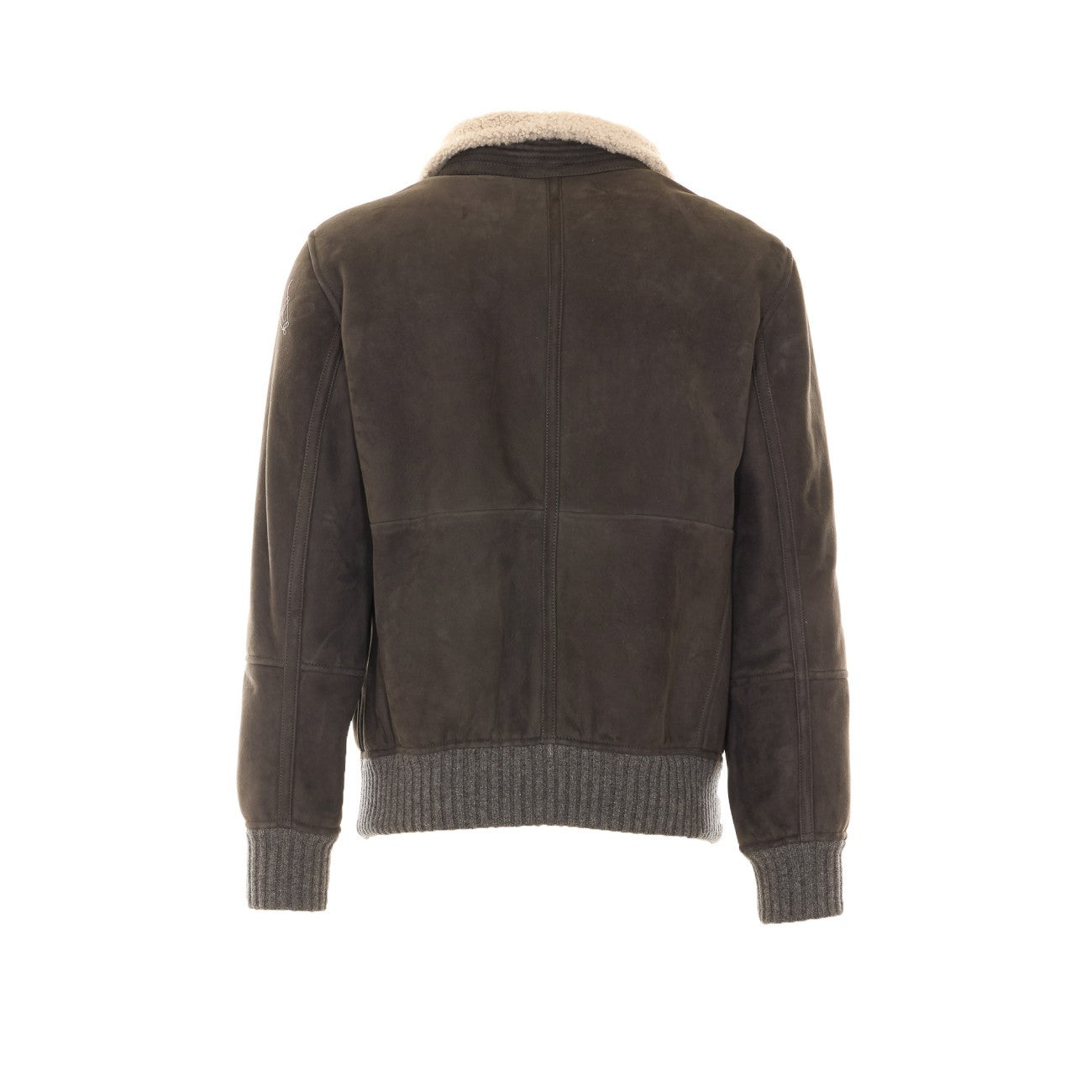 Brunello Cucinelli Men's Leather Jacket in Grey