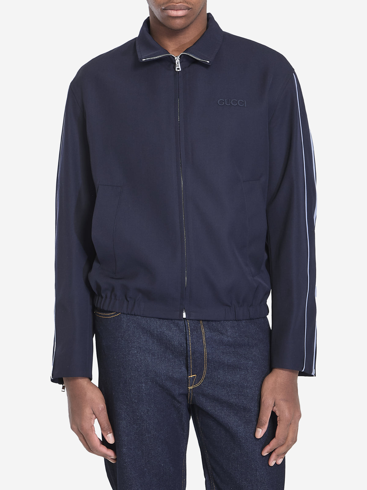 Gucci Men's Embroidered Jacket in Blue