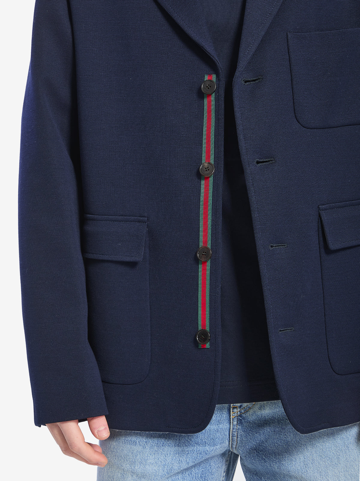 Gucci Men's Web Jacket in Blue