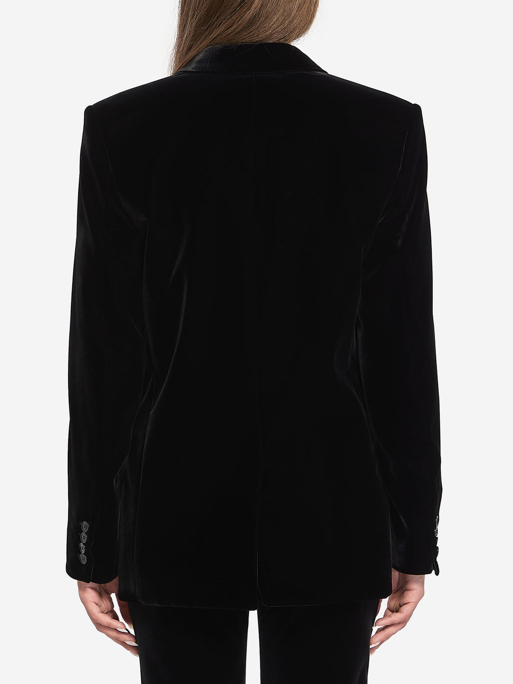 Saint Laurent Women's Cassandre Jacket in Velvet in Black