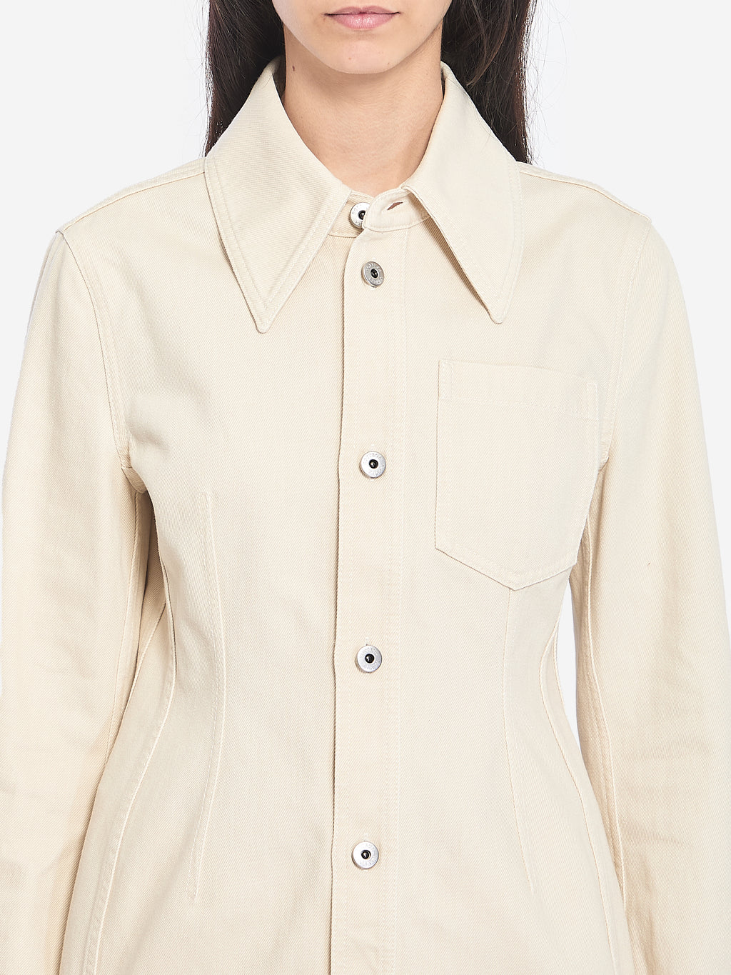 Bottega Veneta Women's Denim Shirt in Cream