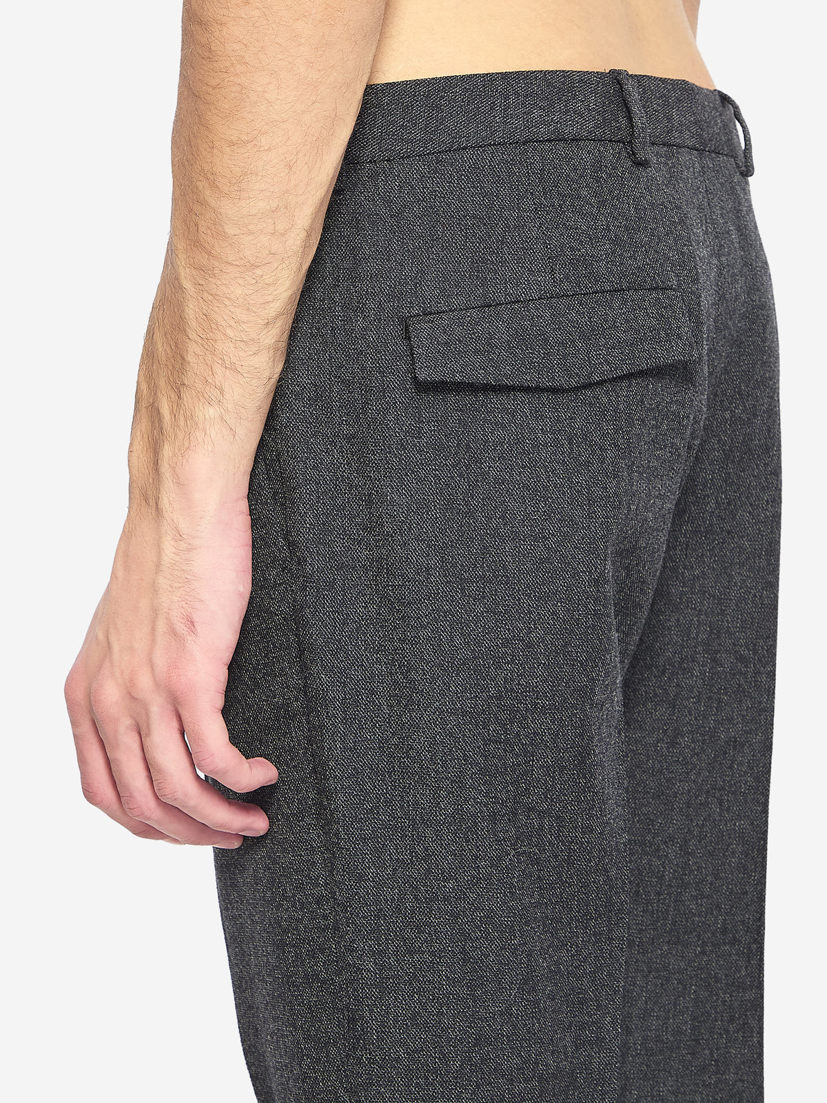 Gucci Men's Wool Mouliné Pant in Grey