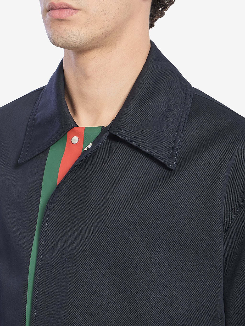 Gucci Men's Cotton Gabardine Jacket in Blue
