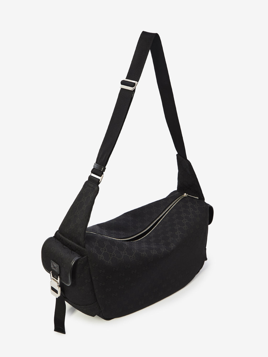 Gucci Men's GG Fabric Crossbody Bag Large in Black