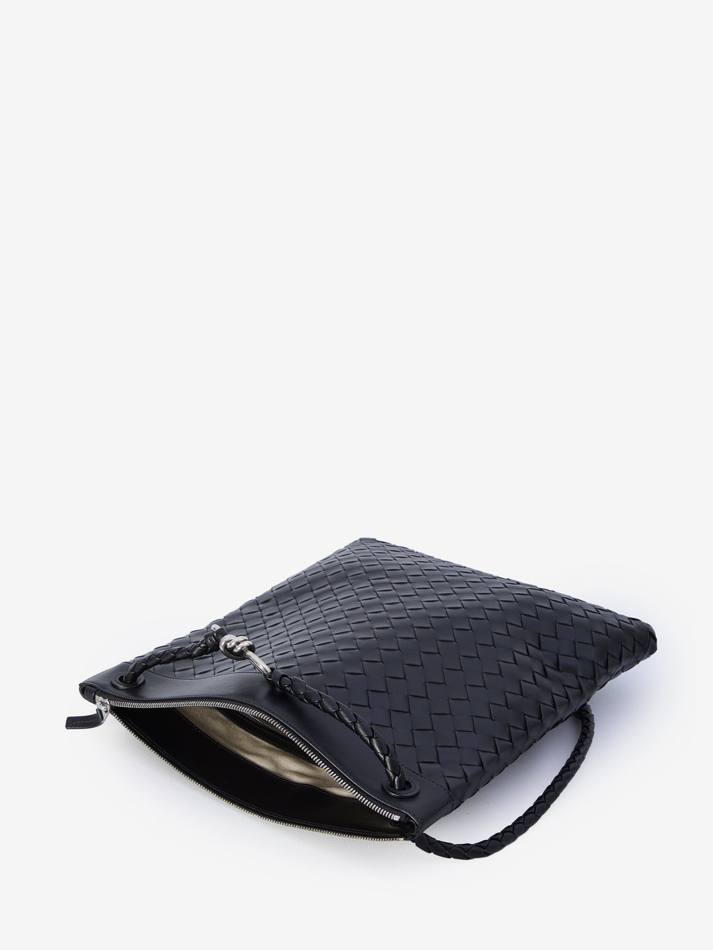 Bottega Veneta Men's Black Andiamo Crossbody Bag in Black