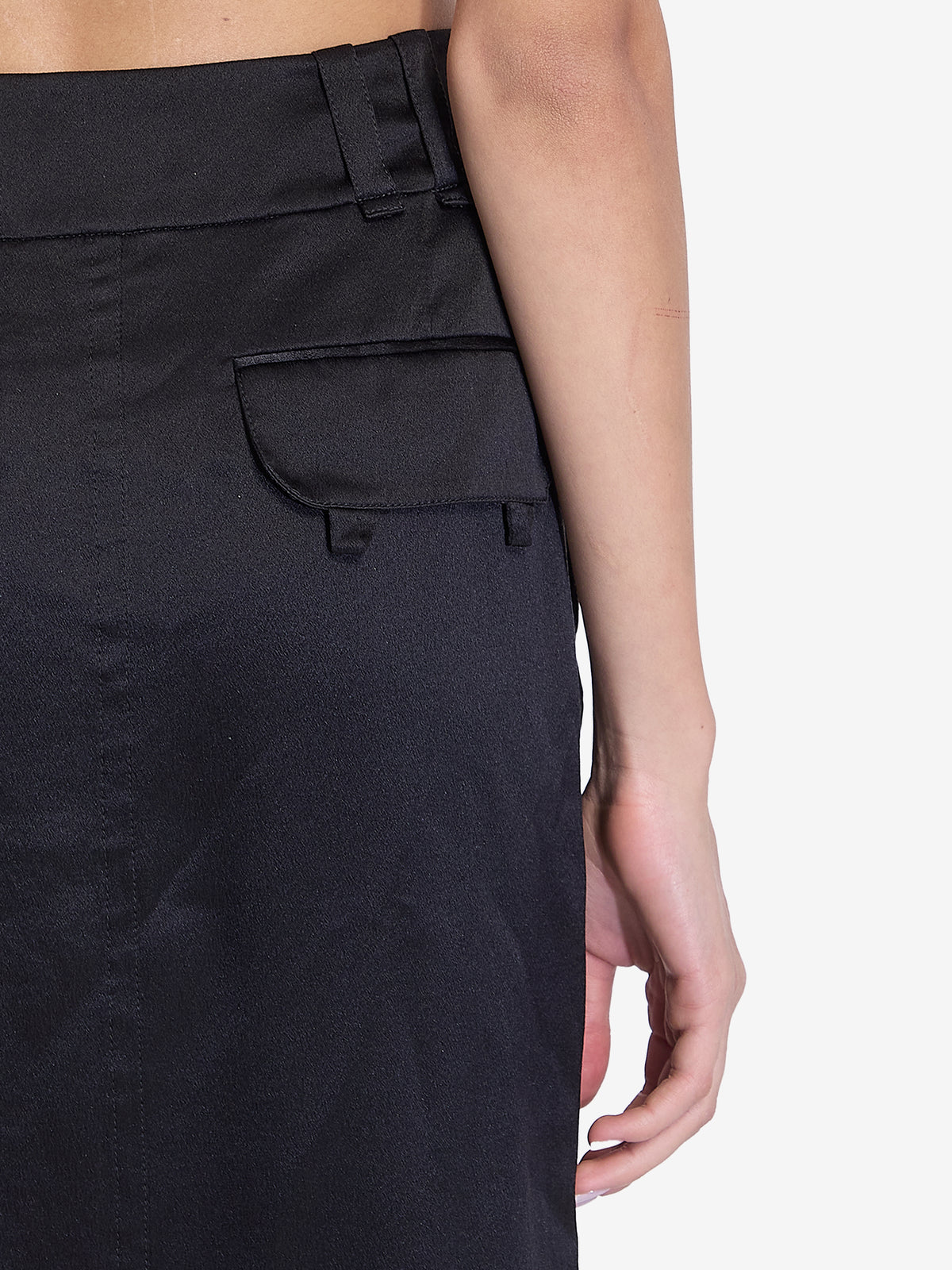 Saint Laurent Women's Silk Skirt in Black
