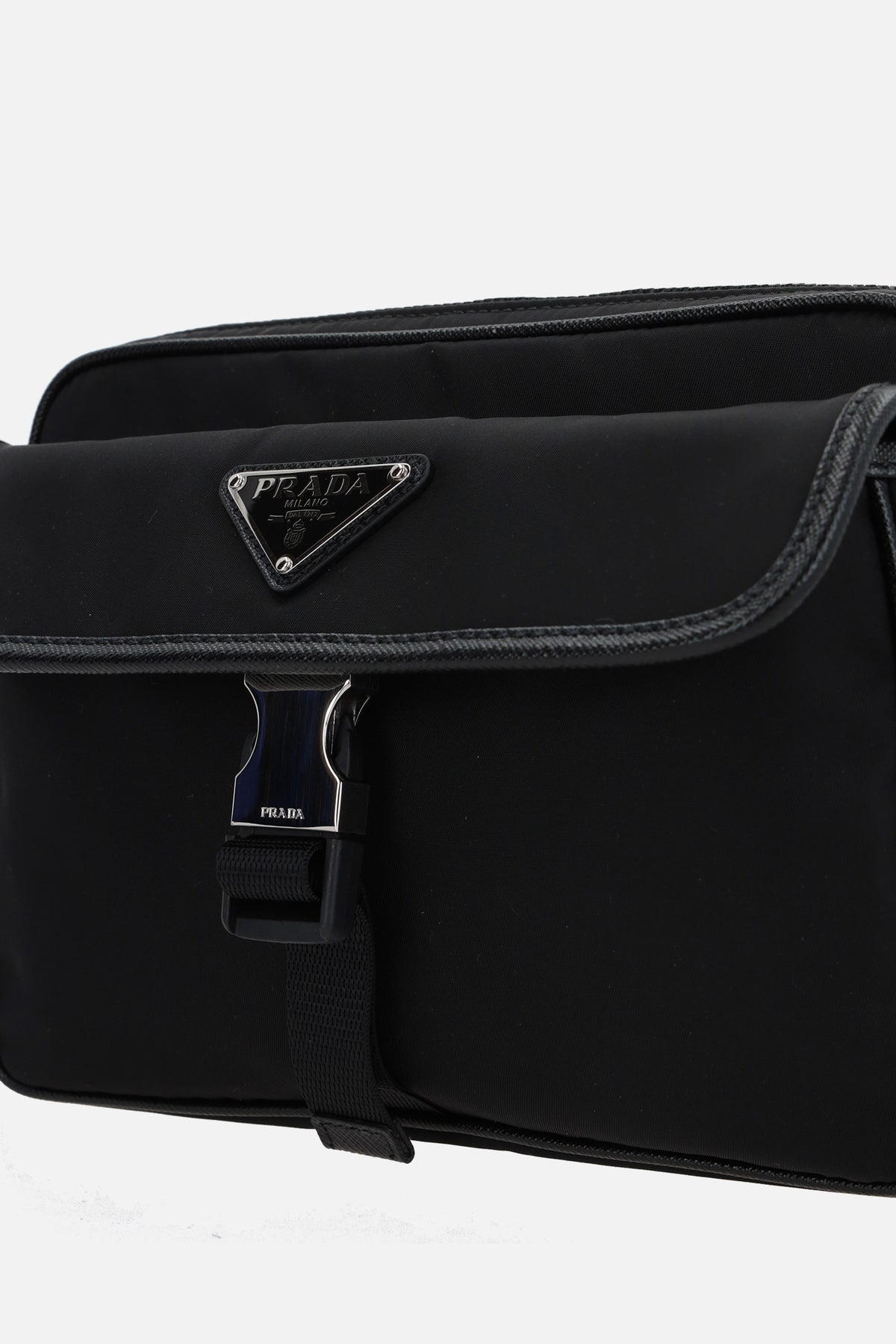 Prada Men's Crossbody Bag in Black Leather