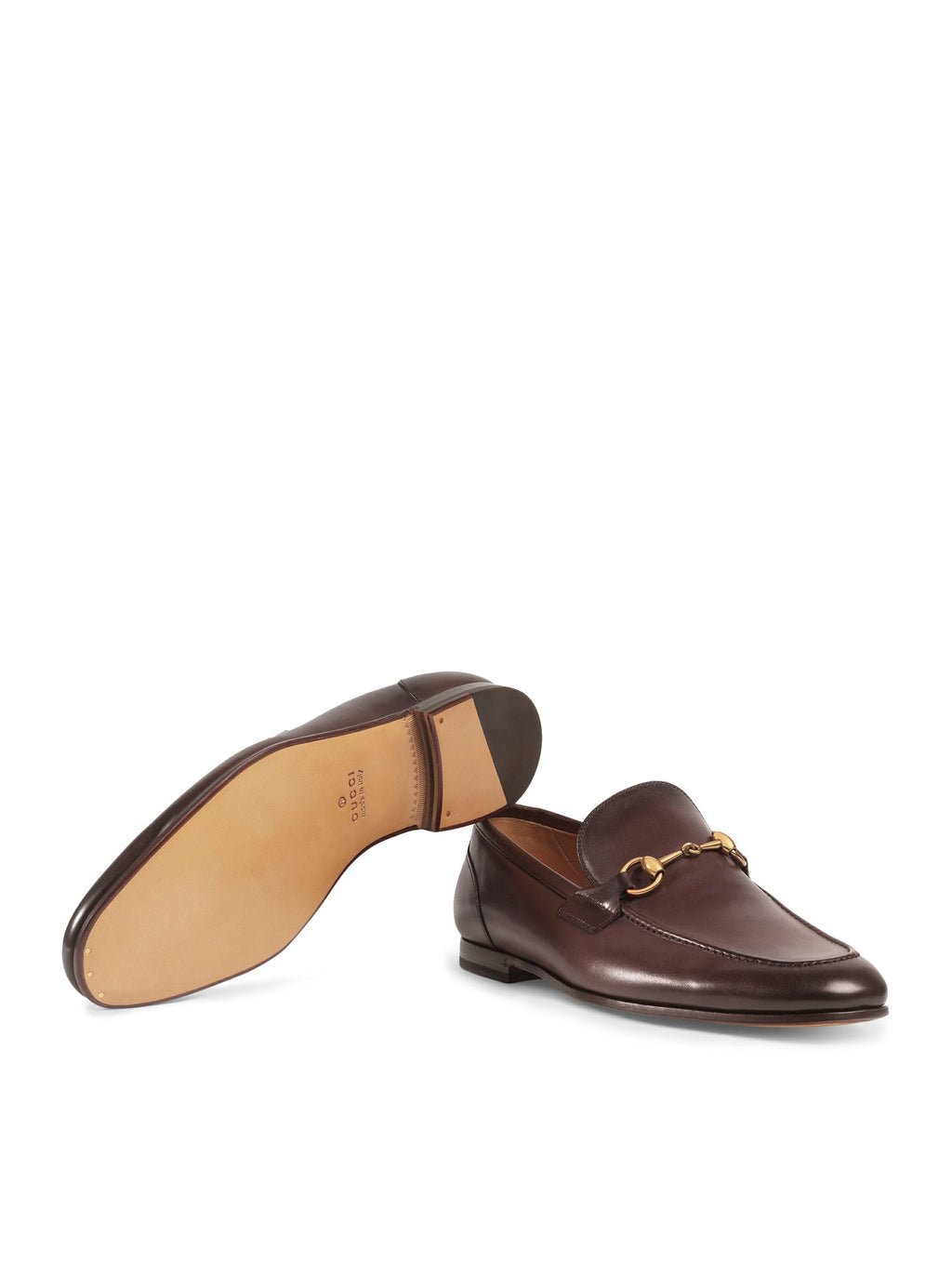 Gucci Men's JORDAAN LEATHER LOAFERS in Brown
