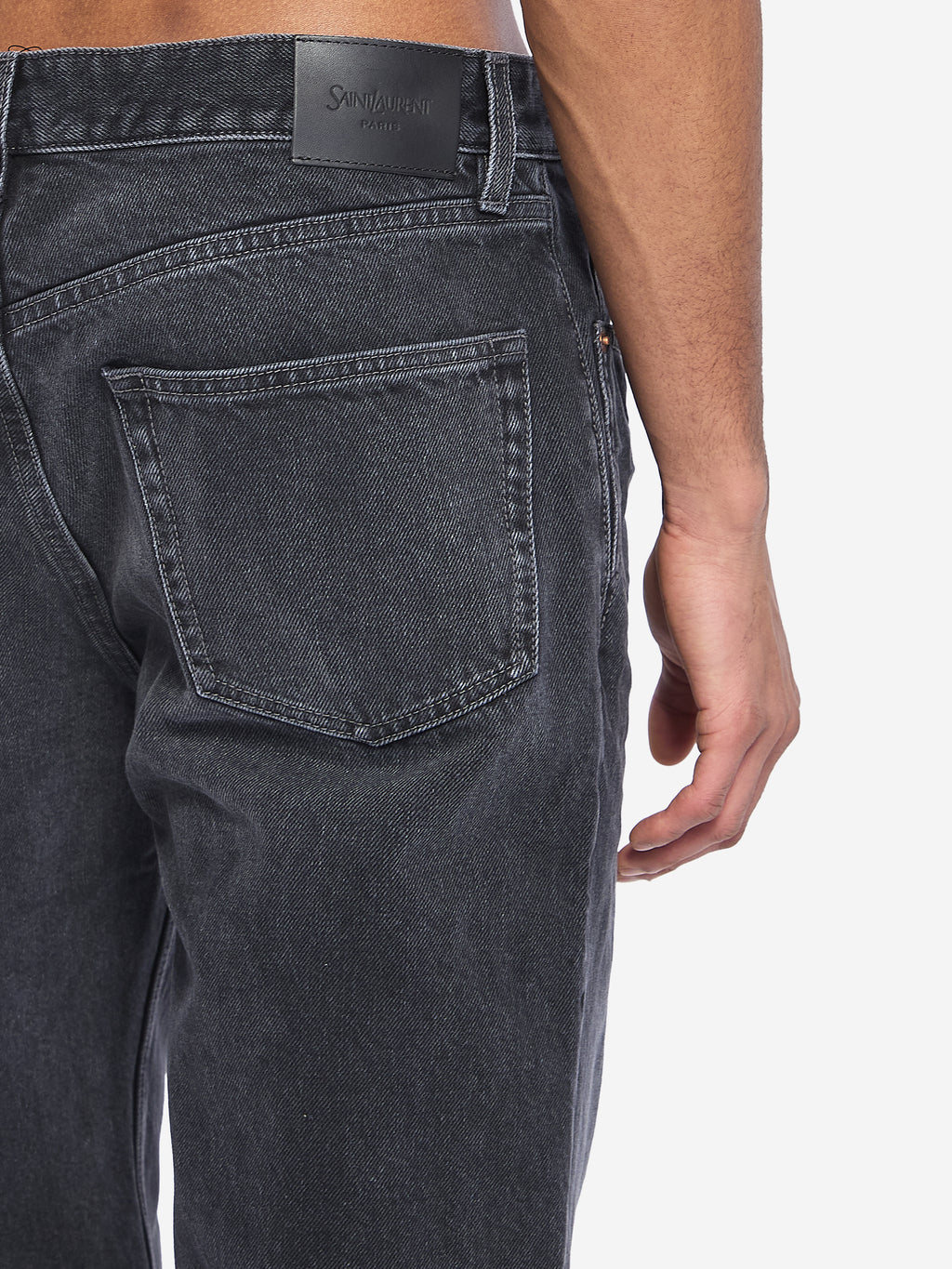Saint Laurent Men's Long Mick Jeans in Black