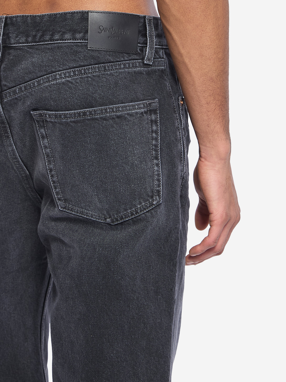 Saint Laurent Men's Long Mick Jeans in Black