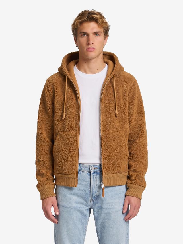 Loewe Men's Hooded Leather Jacket in Beige