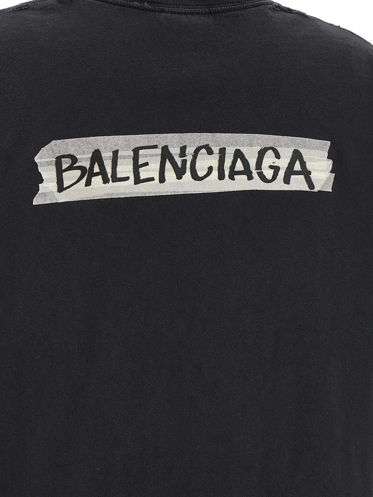 Balenciaga Women's Logo T-Shirt in Black