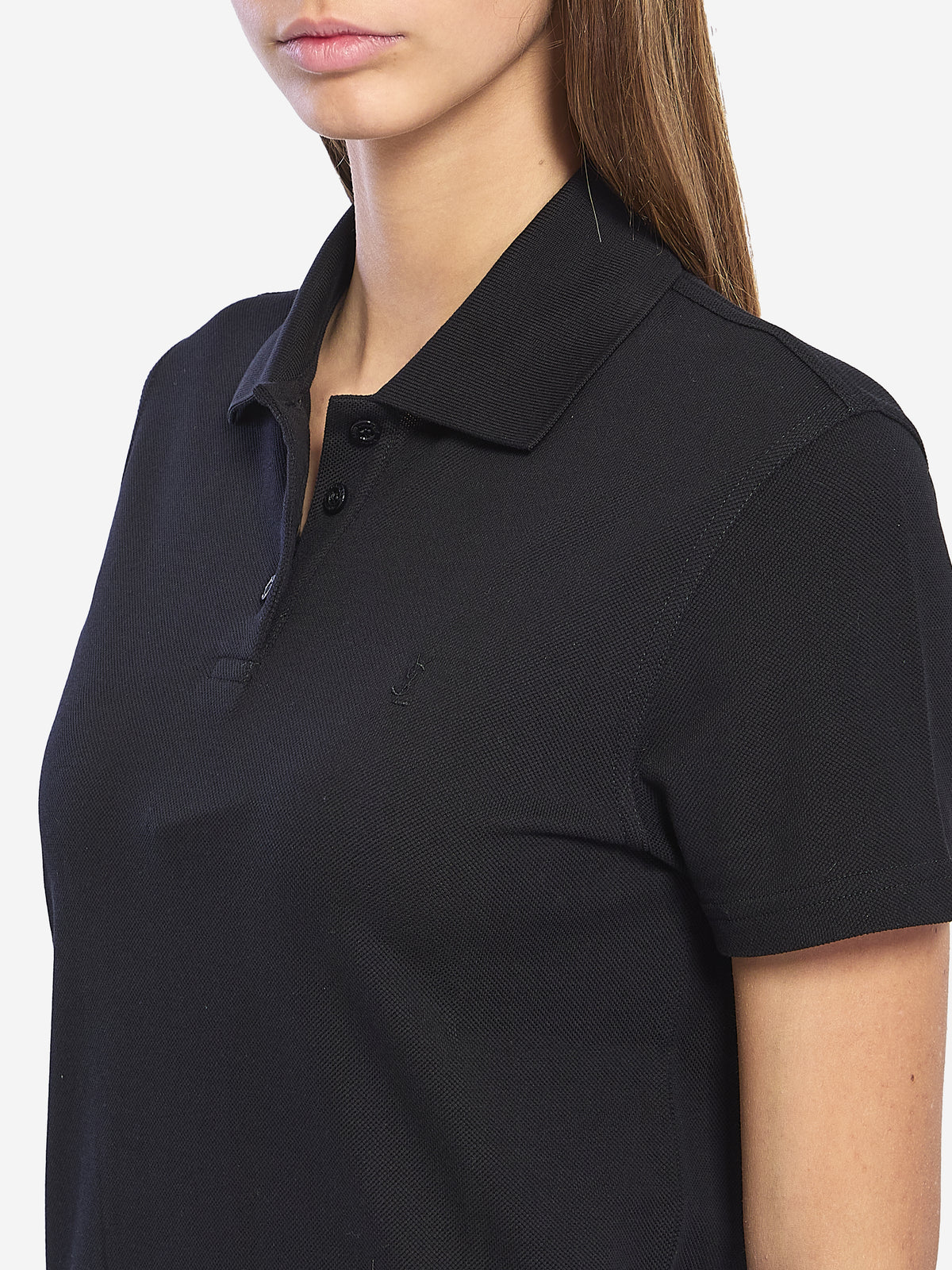 Saint Laurent Women's Cassandre Cotton Piqué in Black