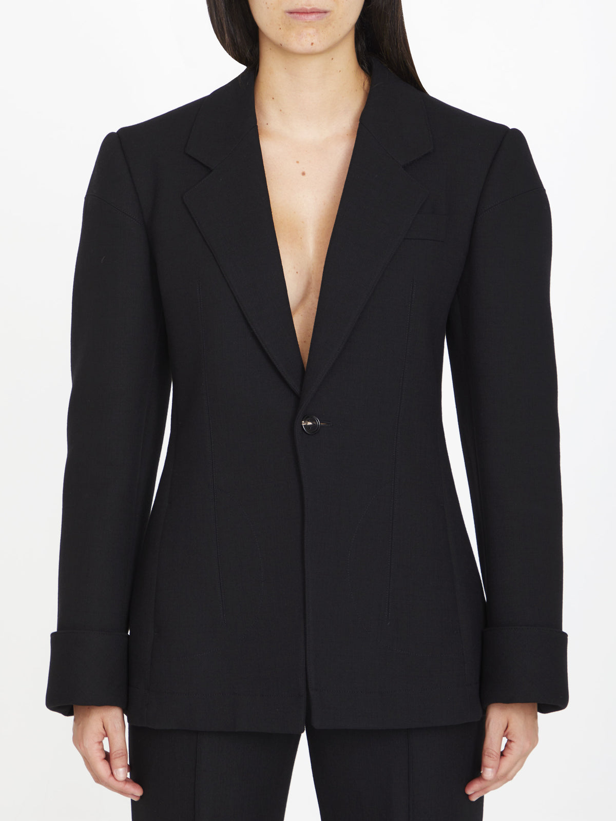 Bottega Veneta Women's Structured Cotton Jacket in Black