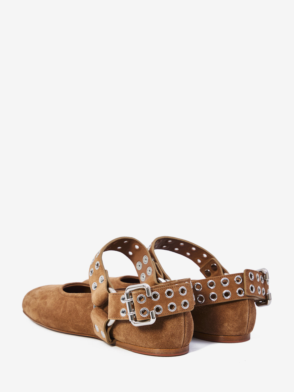 Alaia Women's Suede Ballet Flats in Brown