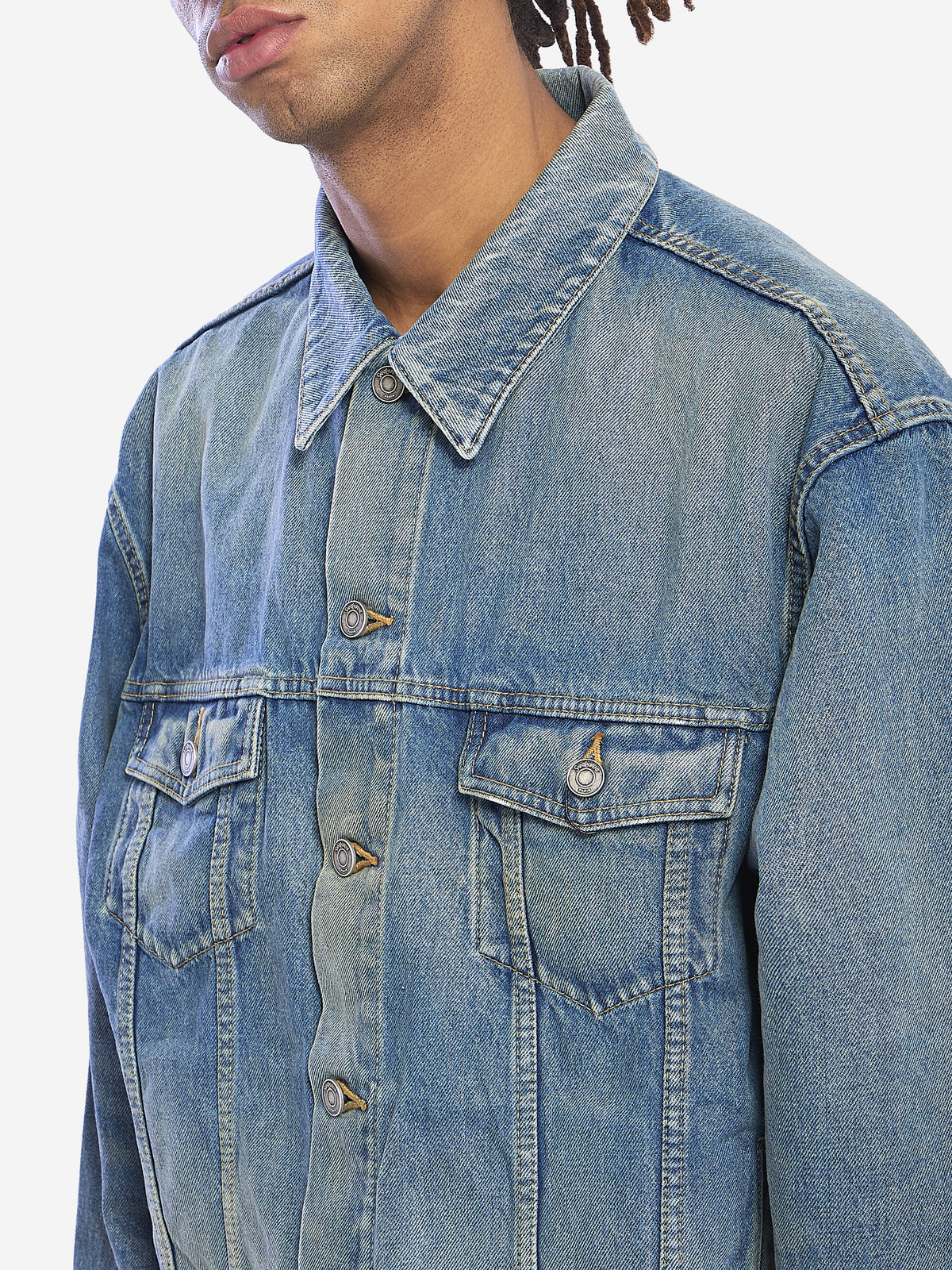 Saint Laurent Men's Trucker Jacket in Blue