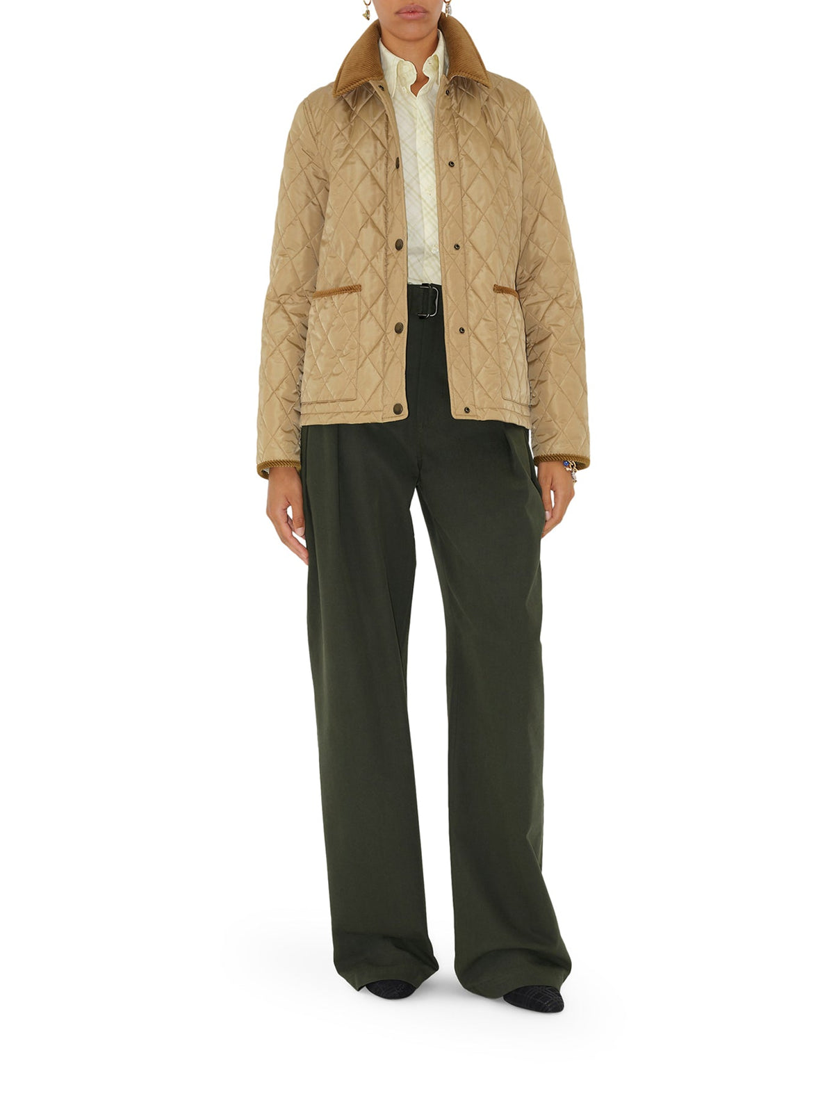 Burberry Women's NYLON QUILTED JACKET in Beige