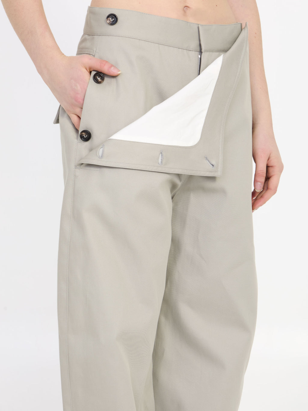 Bottega Veneta Women's Sailor Pants in Beige
