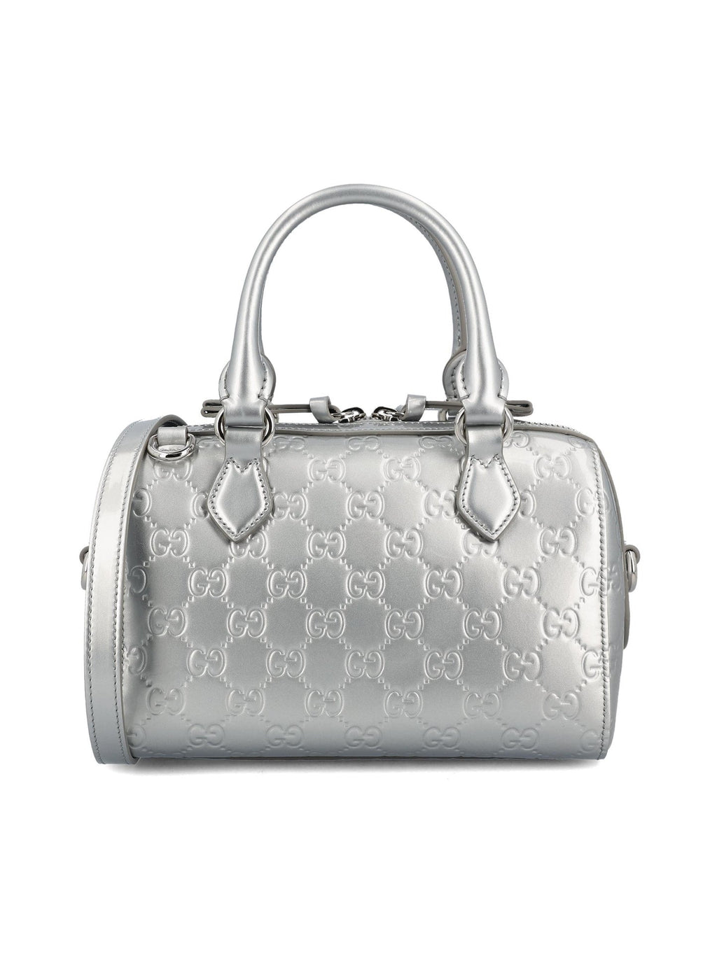 Gucci Women's Emblem Small Shoulder Bag in Silver