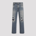 Maison Margiela Men's Distressed Denim Trousers in Blue