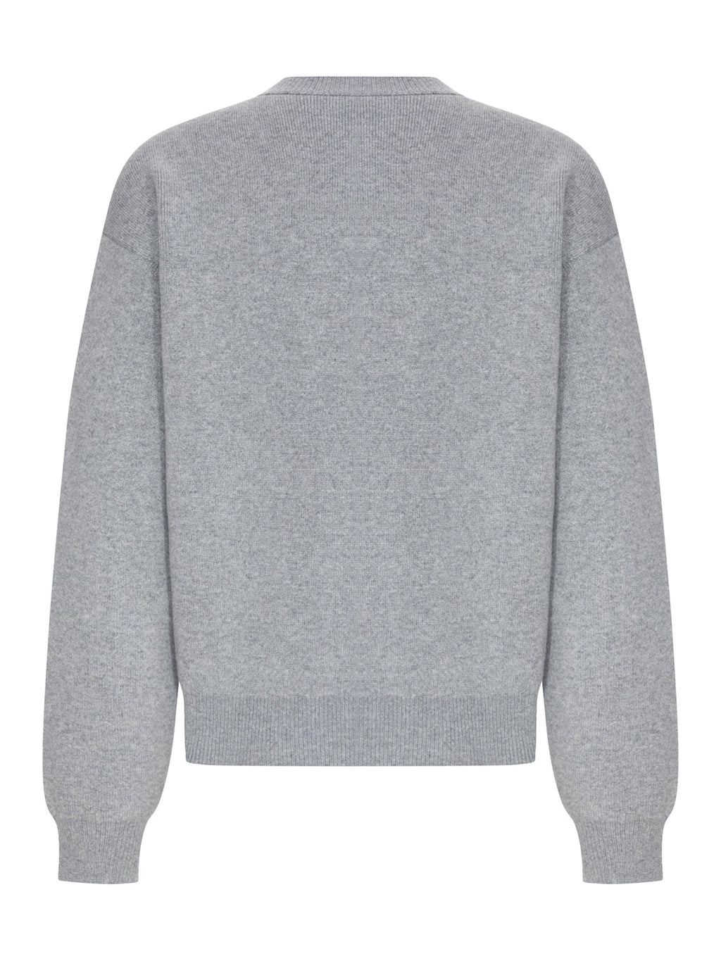 Celine Men's Cashmere Crew-Neck Sweater with Front Logo in Grey