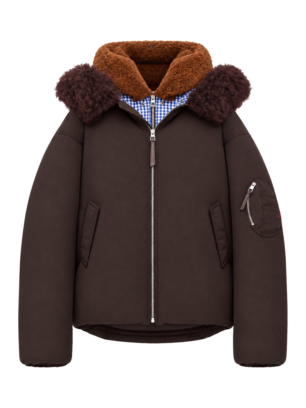 Loewe Women's Technical Fabric Bomber Jacket in Brown - front view