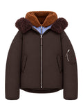 Loewe Women's Technical Fabric Bomber Jacket in Brown - front view