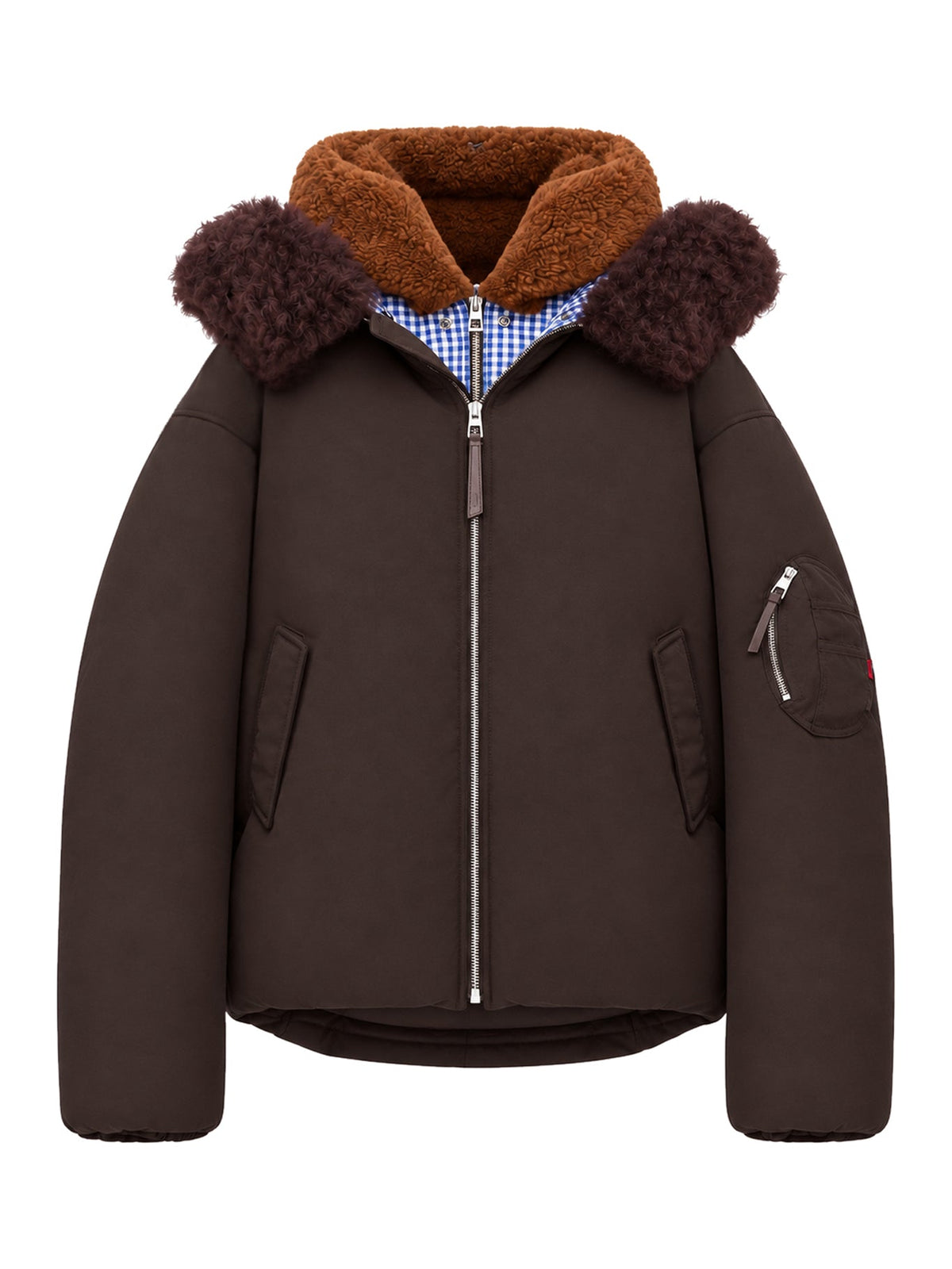 Loewe Women's Technical Fabric Bomber Jacket in Brown - front view