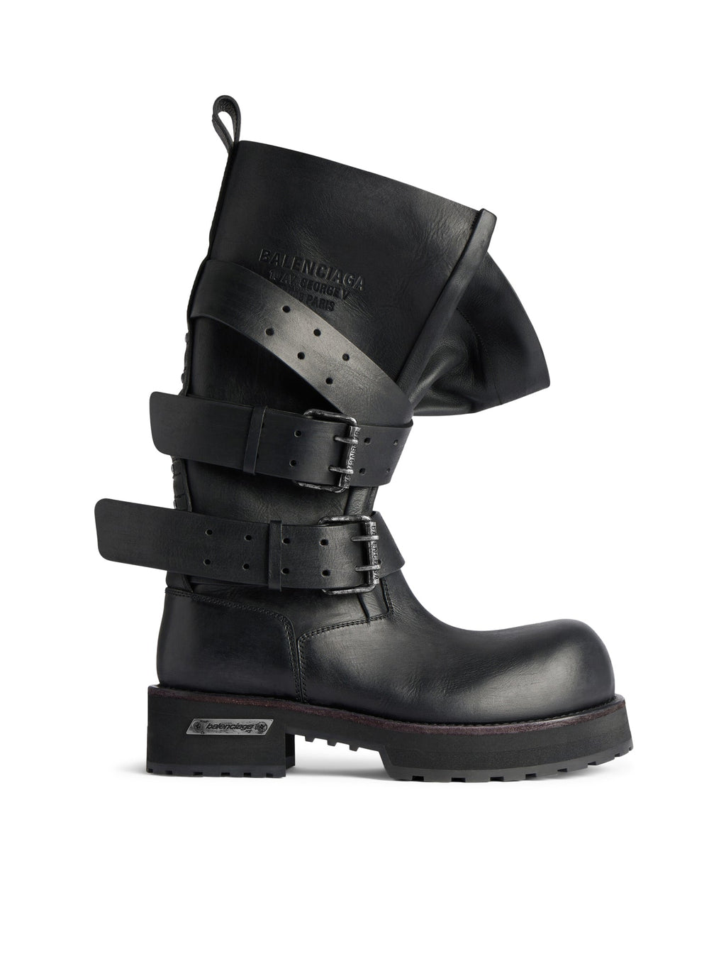 Balenciaga Men's Venom High Boots in Black Calfskin