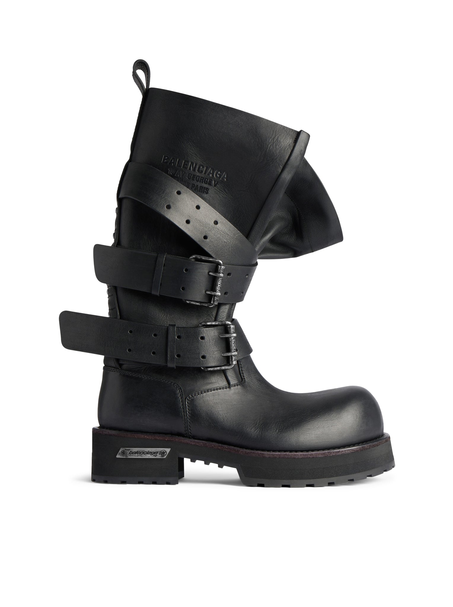 Balenciaga Men's Venom High Boots in Black Calfskin