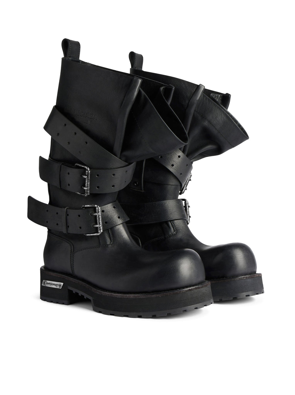 Balenciaga Men's Venom High Boots in Black Calfskin