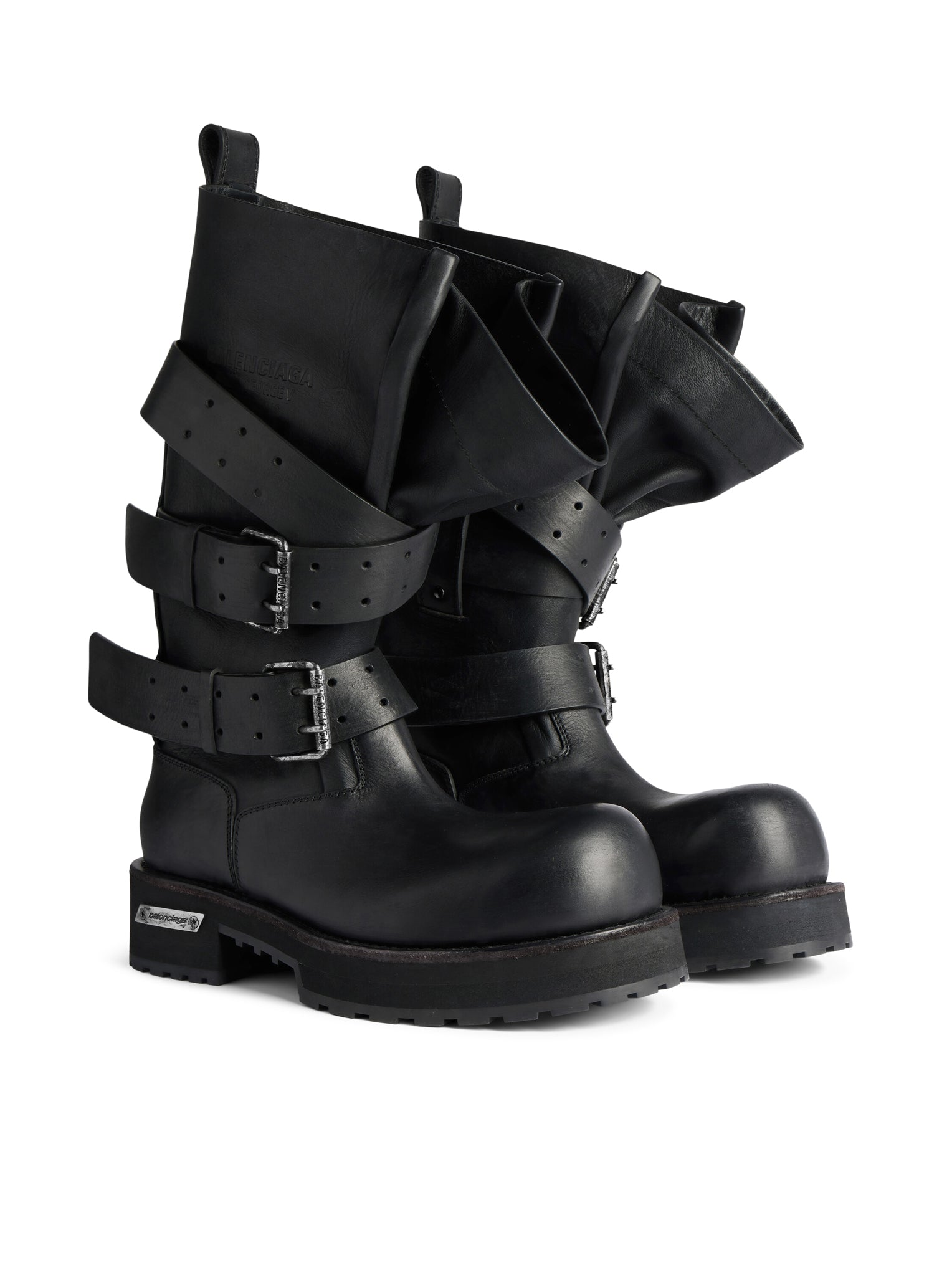 Balenciaga Men's Venom High Boots in Black Calfskin
