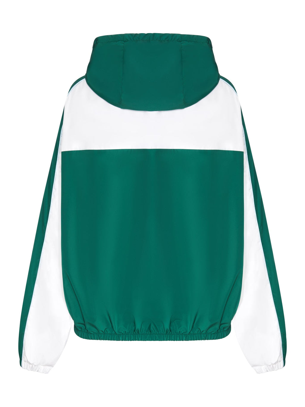Miu Miu Women's x New Balance Poplin Windbreaker in green and white - back view