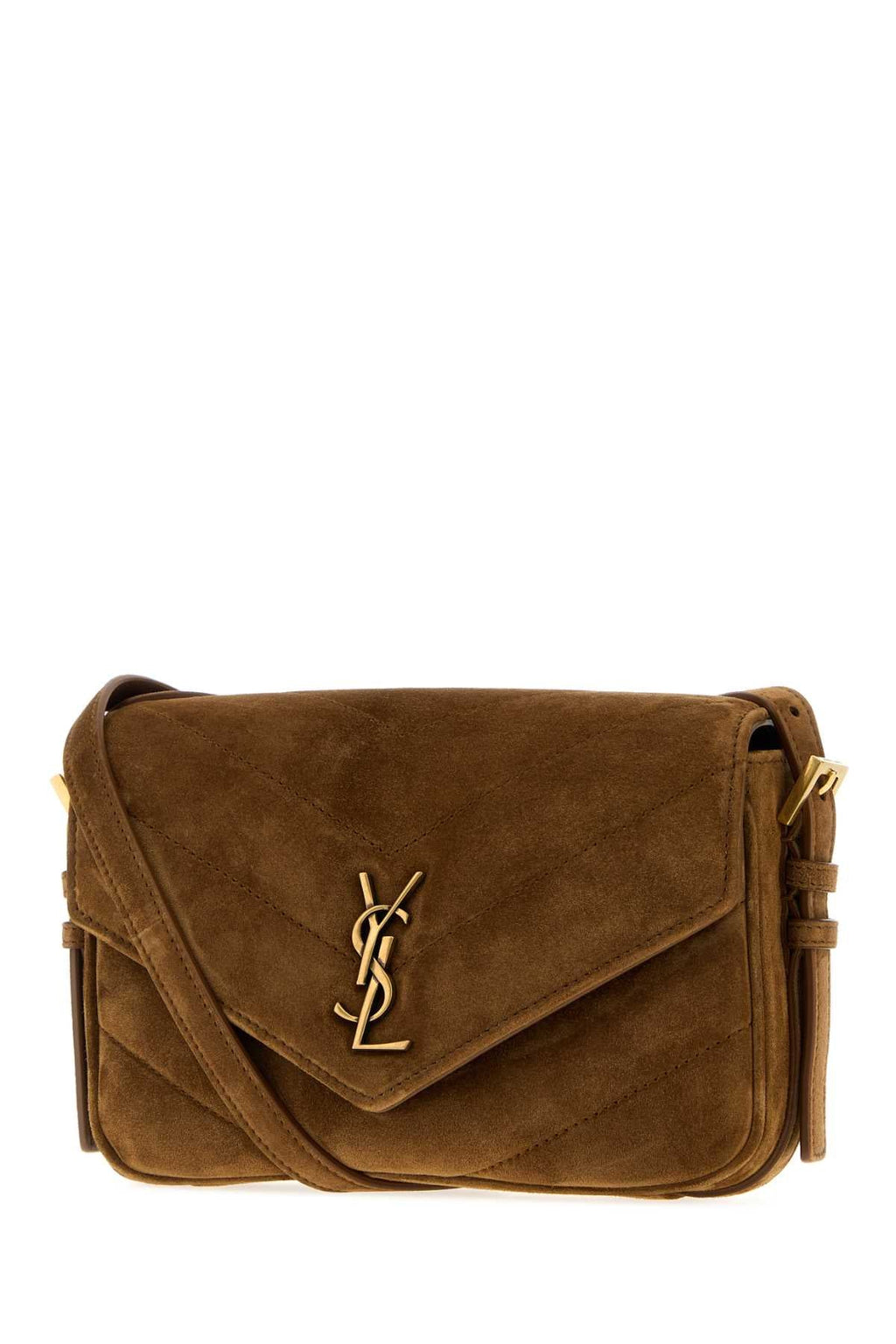 Saint Laurent Women's Loulou Strap Bag Calfskin in Brown - view 2