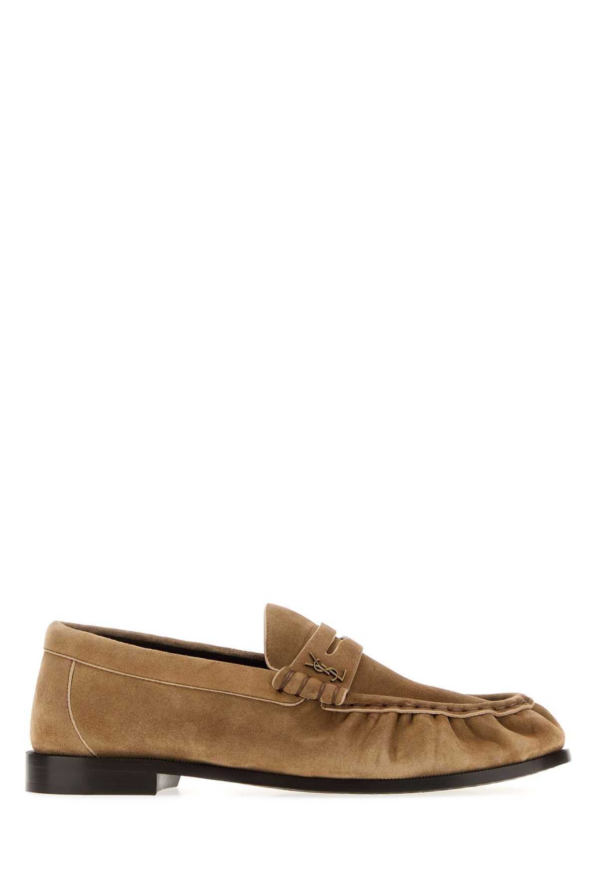 Saint Laurent Women's Le Loafer Moccasins Leather in Beige - view 1