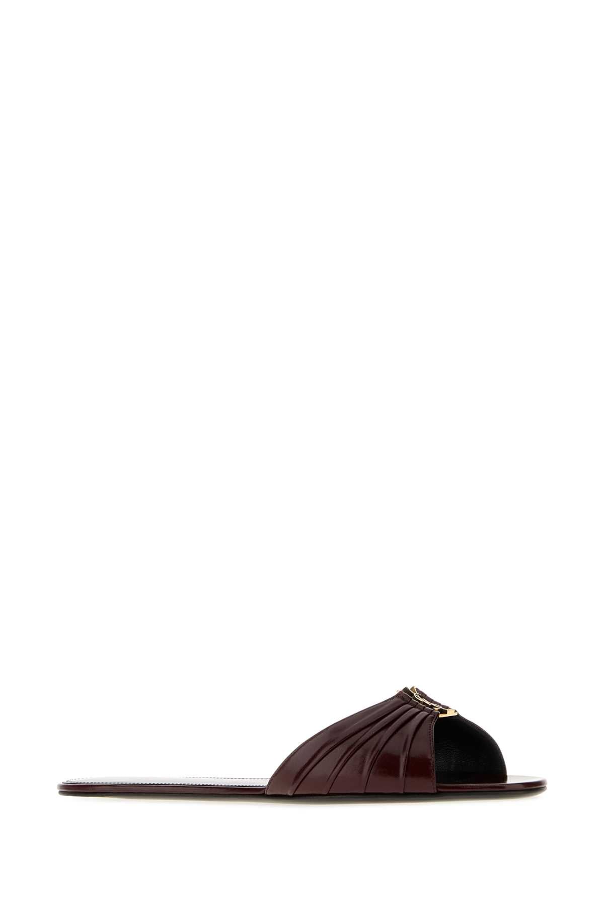 Saint Laurent Women's Babylone Sandals Calfskin in Brown - view 2