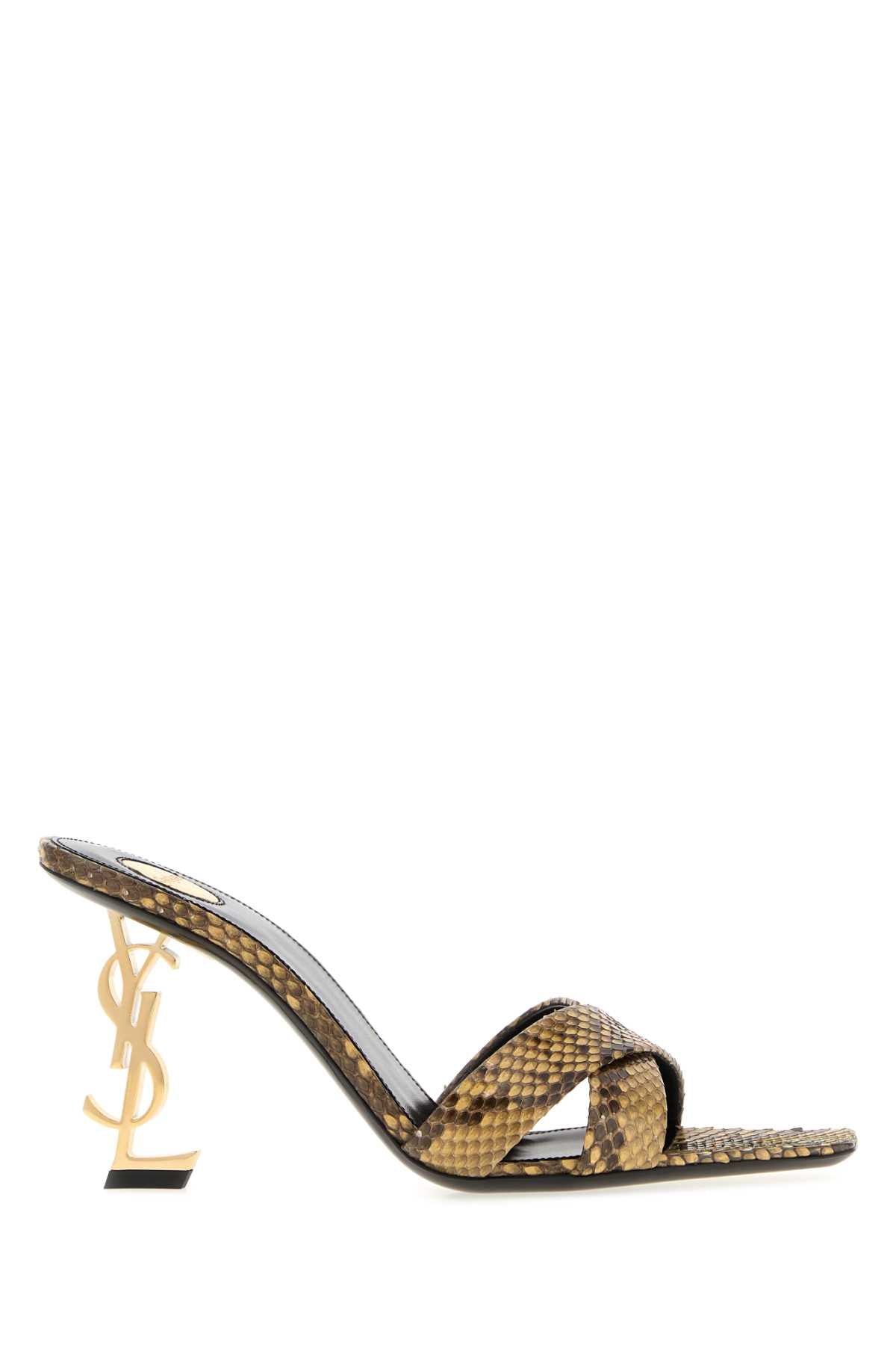 Saint Laurent Women's Opyum 85 Sandals Leather in Beige - view 1