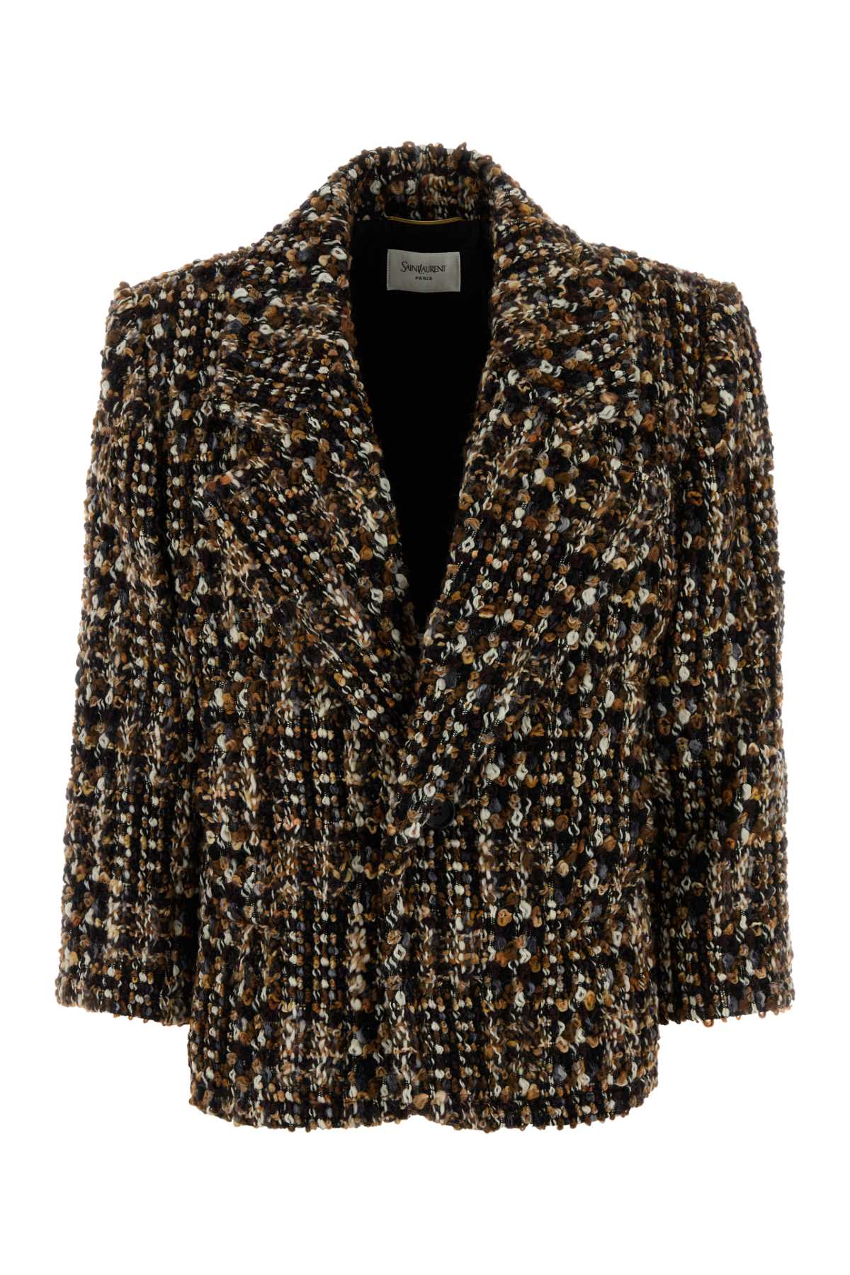 Saint Laurent Women's Wool Blazer Silk in Brown - view 1