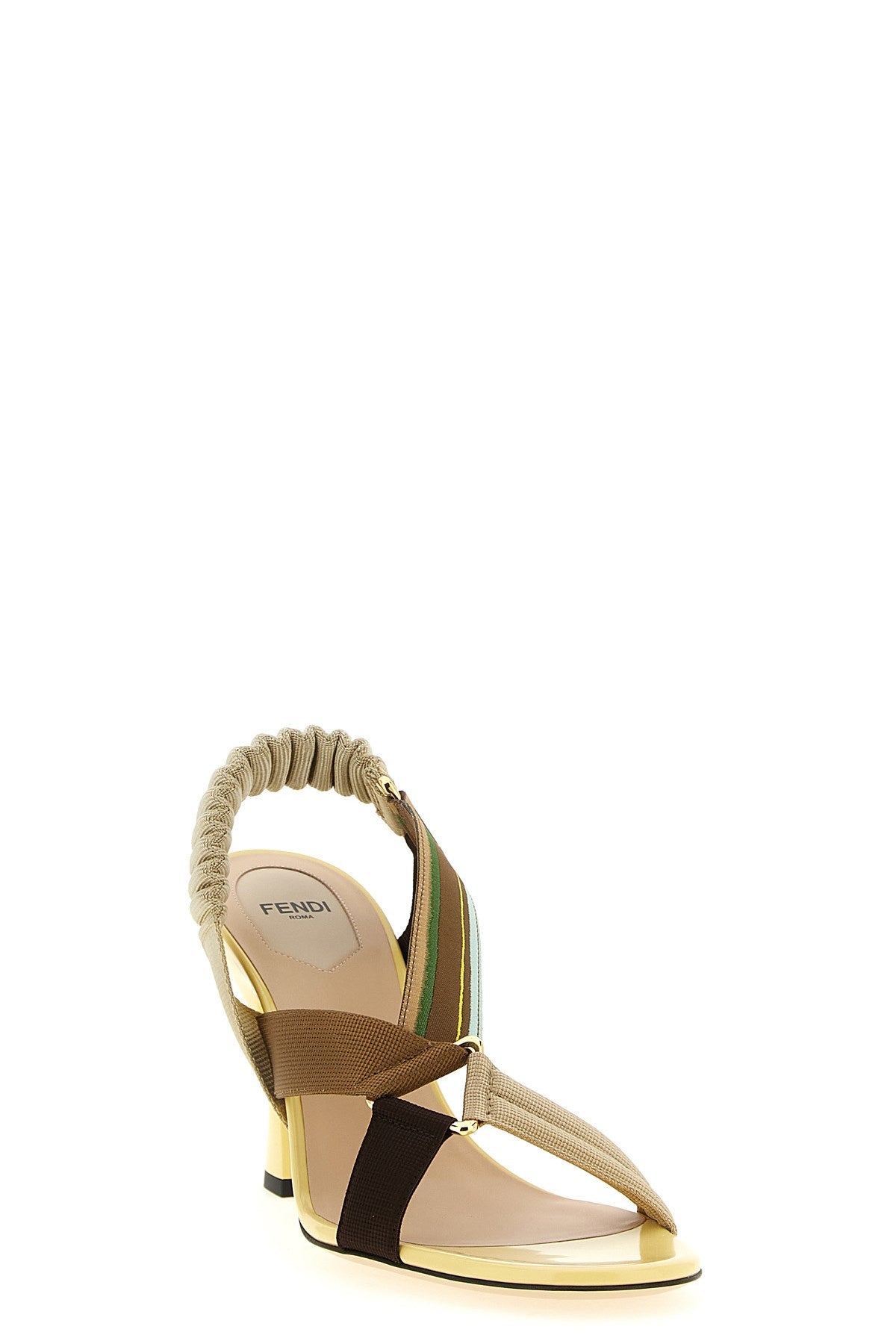 Fendi Women's 'Colibrì' Sandals with Cable Ties in Yellow