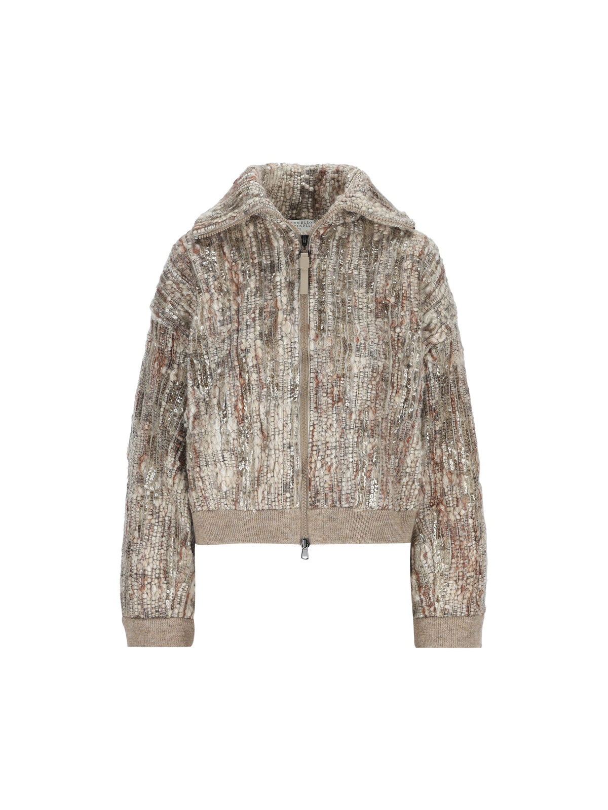 Brunello Cucinelli Women's Embroidered Cardigan in Beige