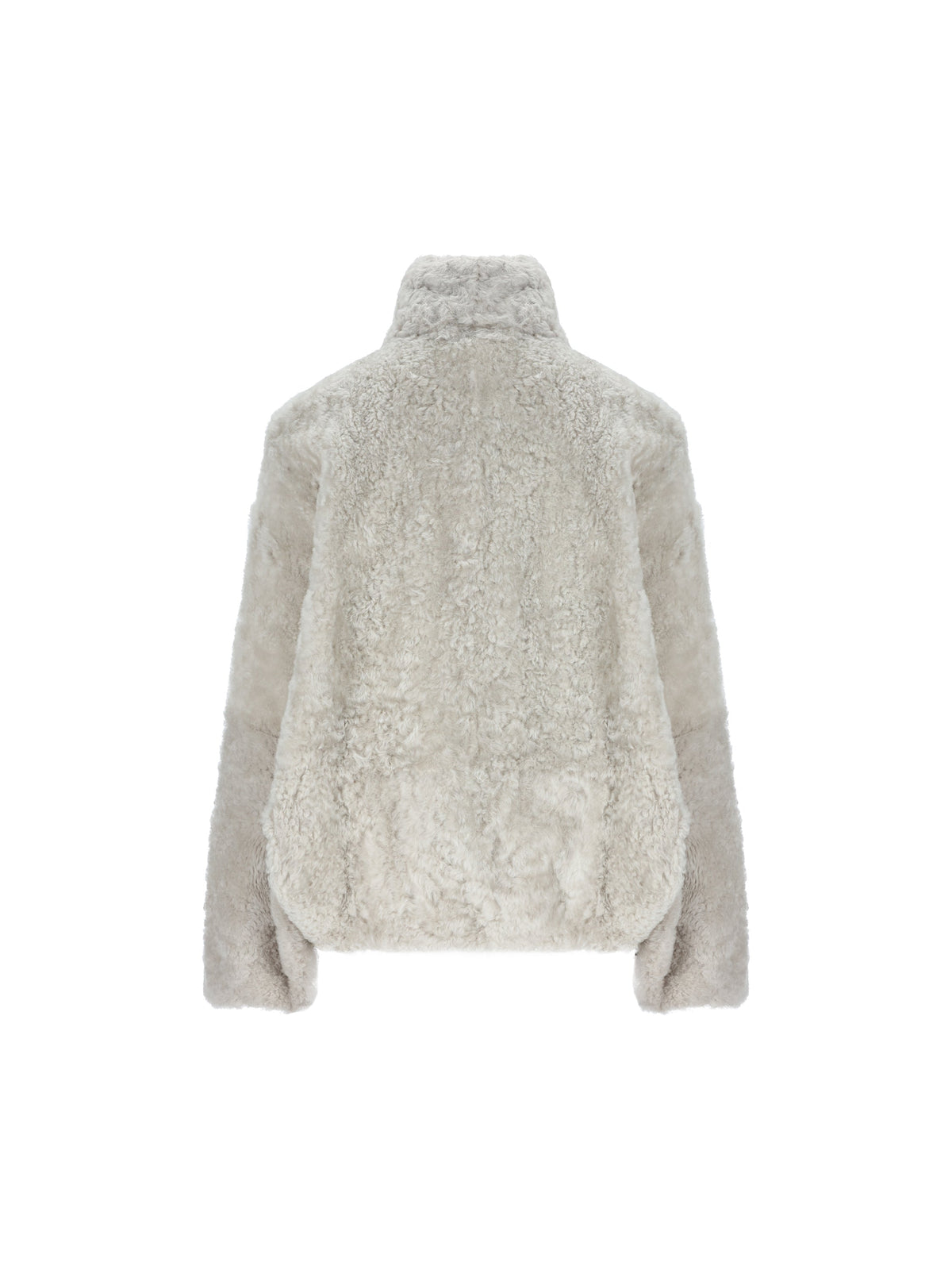 Brunello Cucinelli Women's Fuzzy Shearling Jacket in Grey