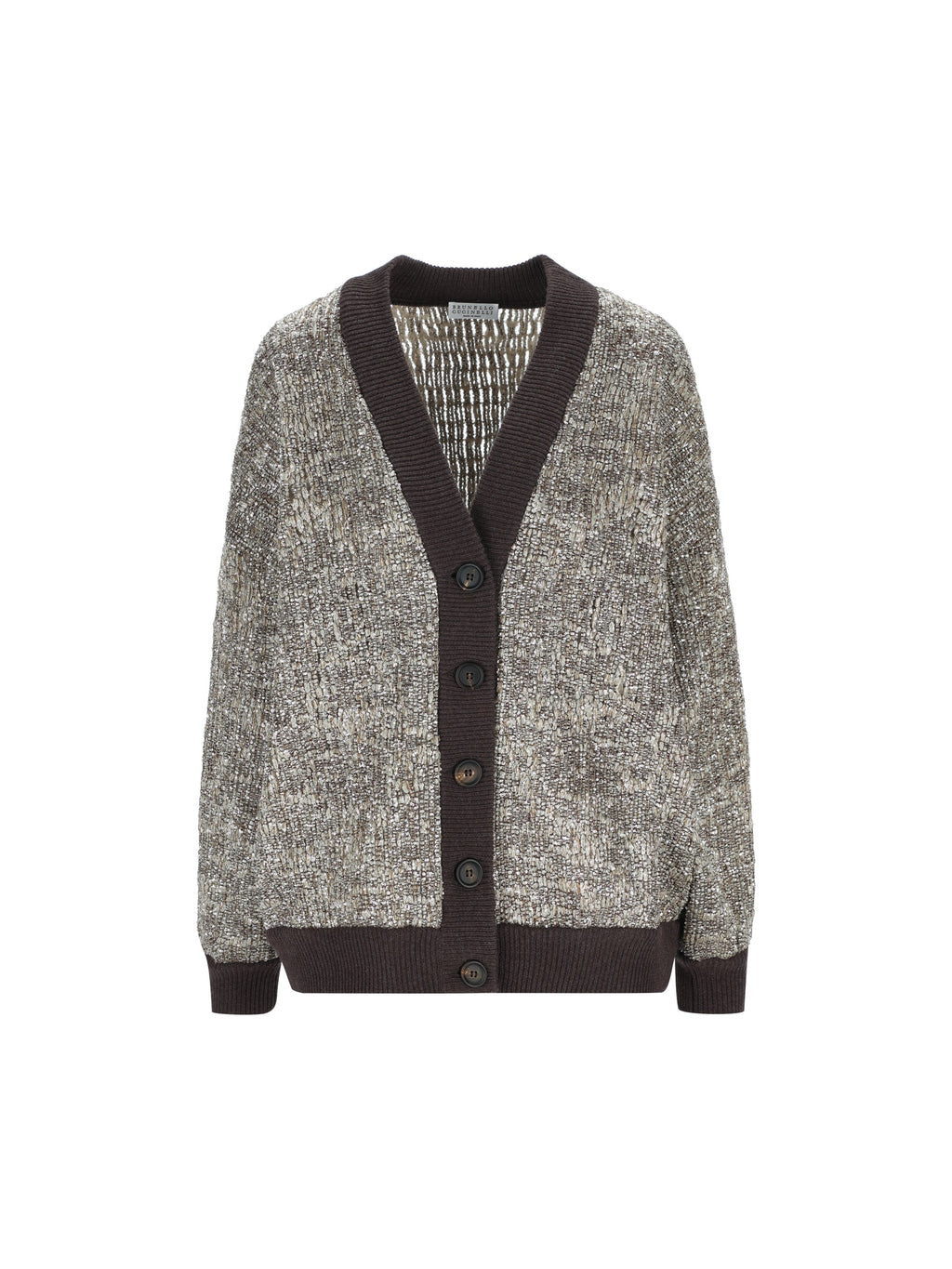 Brunello Cucinelli Women's Cardigan in Silver/Brown