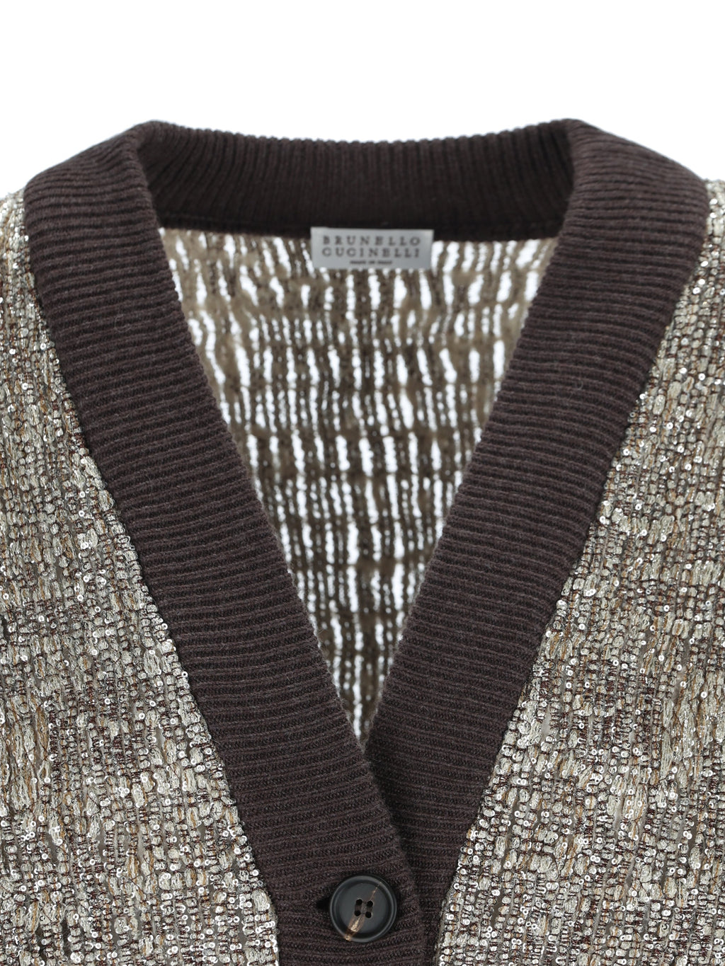 Brunello Cucinelli Women's Cardigan in Silver/Brown